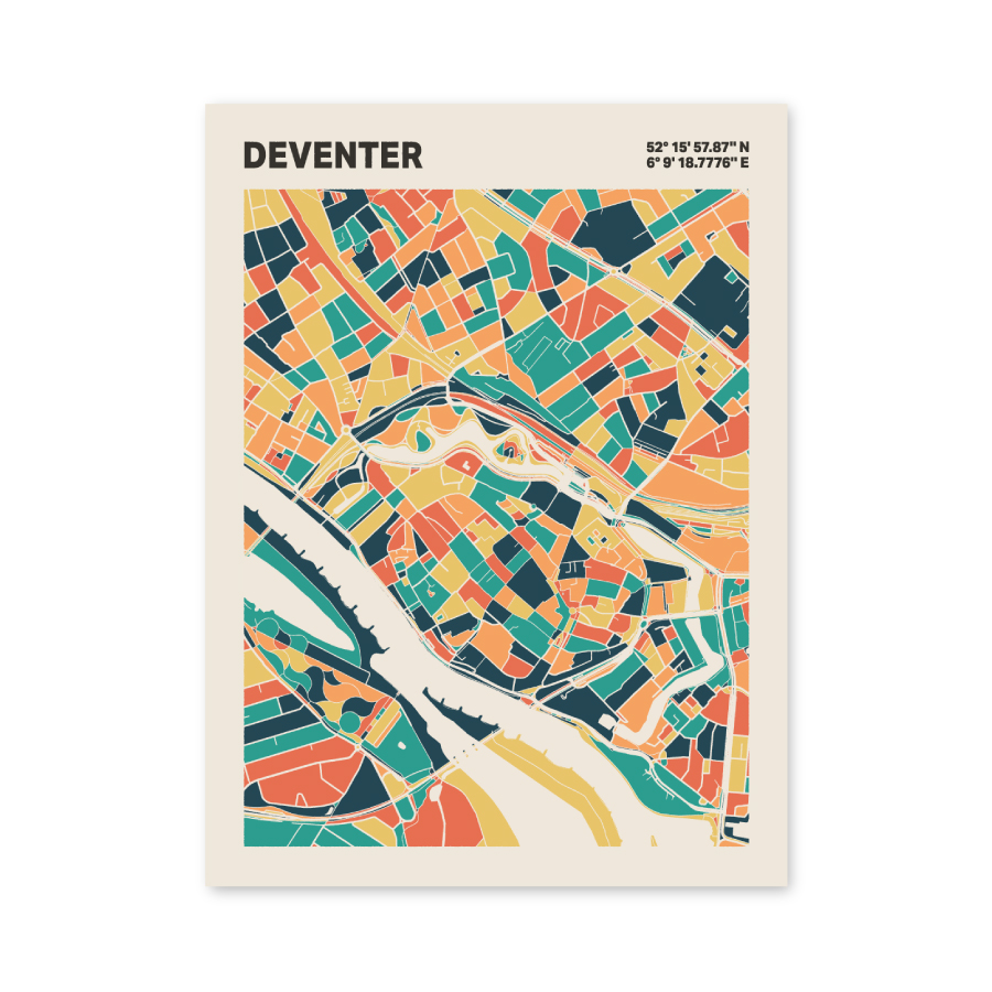 Plattegrond poster Licht Deventer mozaiek stl 01 6 | Funky Fellow