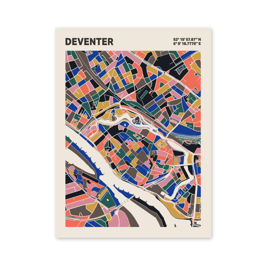 Plattegrond poster Licht Deventer mozaiek stl 05 6 | Funky Fellow