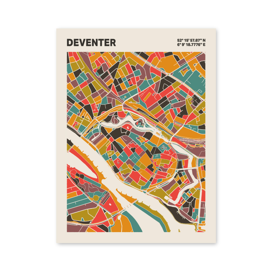 Plattegrond poster Licht Deventer mozaiek stl 07 6 | Funky Fellow
