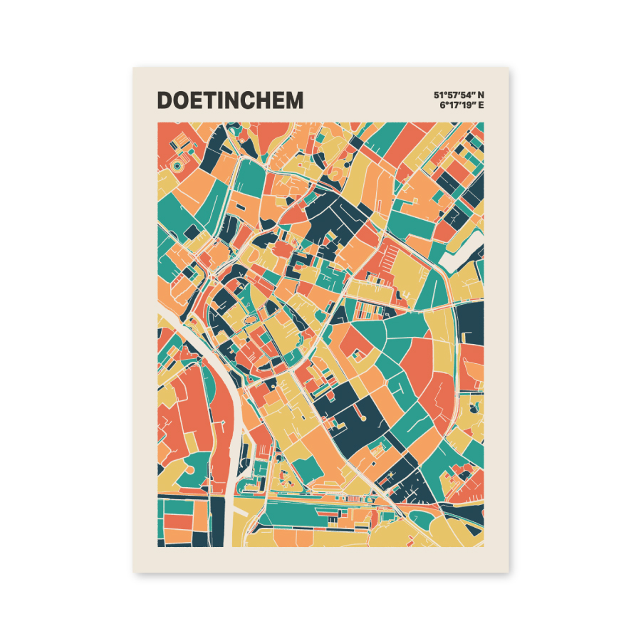 Plattegrond poster Licht Doetinchem mozaiek stl 01 mockup poster schaduw 06 | Funky Fellow
