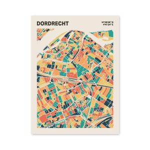 Plattegrond poster Licht Dordrecht mozaiek stl 01 mockup poster schaduw 06 | Funky Fellow