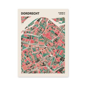 Plattegrond poster Licht Dordrecht mozaiek stl 02 mockup poster schaduw 06 | Funky Fellow