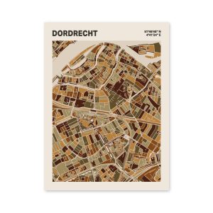 Plattegrond poster Licht Dordrecht mozaiek stl 03 mockup poster schaduw 06 | Funky Fellow