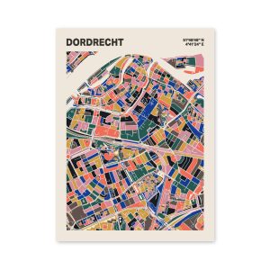 Plattegrond poster Licht Dordrecht mozaiek stl 05 mockup poster schaduw 06 | Funky Fellow