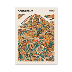 Plattegrond poster Licht Dordrecht mozaiek stl 06 mockup poster schaduw 06 | Funky Fellow