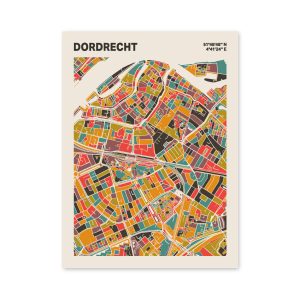 Plattegrond poster Licht Dordrecht mozaiek stl 07 mockup poster schaduw 06 | Funky Fellow