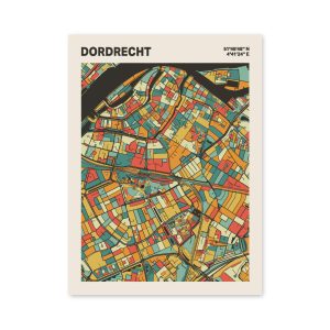 Plattegrond poster Licht Dordrecht mozaiek stl 08 mockup poster schaduw 06 | Funky Fellow