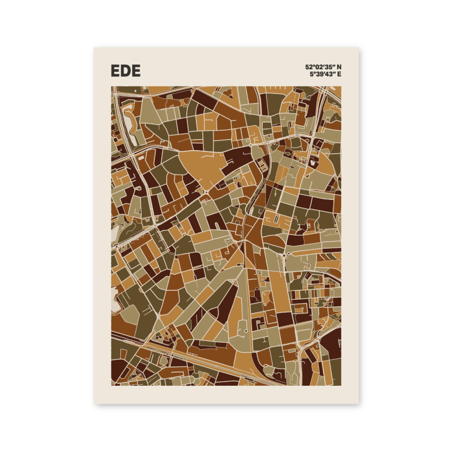 Plattegrond poster Licht Ede mozaiek stl 03 mockup poster schaduw 06 | Funky Fellow