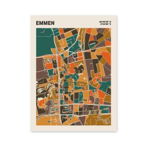 Plattegrond poster Licht Emmen mozaiek stl 06 | Funky Fellow