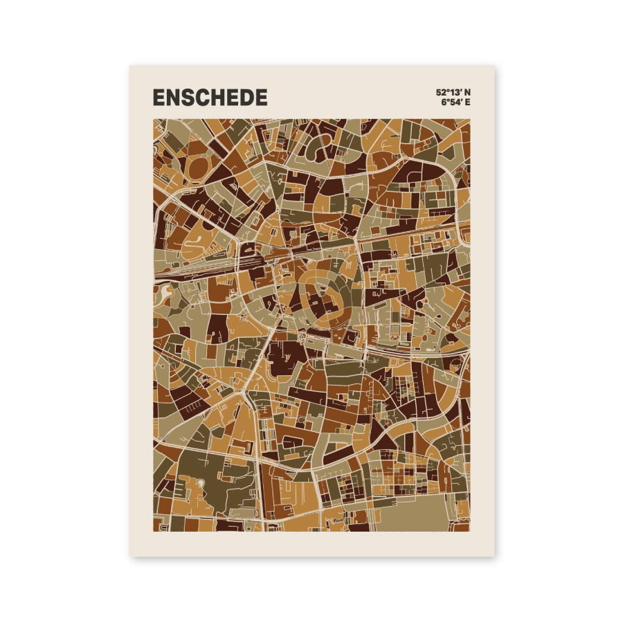Plattegrond poster Licht Enschede mozaiek stl 03 3 | Funky Fellow