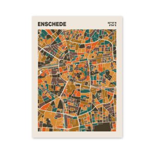 Plattegrond poster Licht Enschede mozaiek stl 06 2 | Funky Fellow