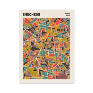 Plattegrond poster Licht Enschede mozaiek stl 07 3 | Funky Fellow
