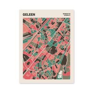 Plattegrond poster Licht Geleen mozaiek stl 02 mockup poster schaduw 06 | Funky Fellow