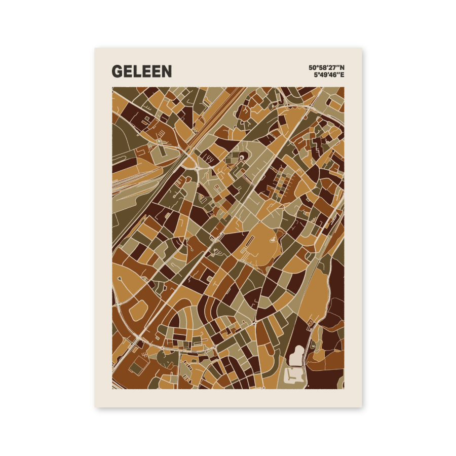 Plattegrond poster Licht Geleen mozaiek stl 03 mockup poster schaduw 06 | Funky Fellow