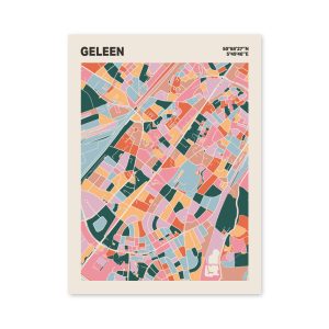 Plattegrond poster Licht Geleen mozaiek stl 04 mockup poster schaduw 06 | Funky Fellow