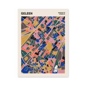 Plattegrond poster Licht Geleen mozaiek stl 05 mockup poster schaduw 06 | Funky Fellow