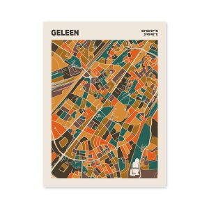 Plattegrond poster Licht Geleen mozaiek stl 06 mockup poster schaduw 06 | Funky Fellow