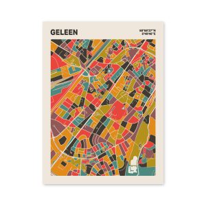 Plattegrond poster Licht Geleen mozaiek stl 07 mockup poster schaduw 06 | Funky Fellow