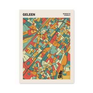 Plattegrond poster Licht Geleen mozaiek stl 08 mockup poster schaduw 06 | Funky Fellow