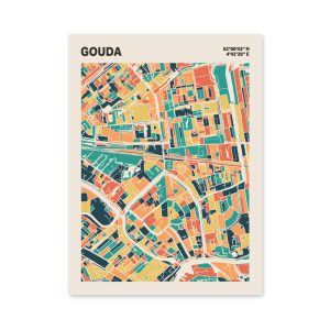 Plattegrond poster Licht Gouda mozaiek stl 01 mockup poster schaduw 06 | Funky Fellow