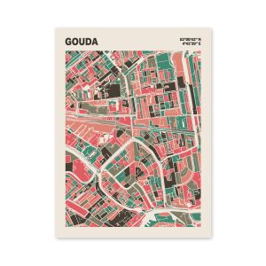 Plattegrond poster Licht Gouda mozaiek stl 02 mockup poster schaduw 06 | Funky Fellow