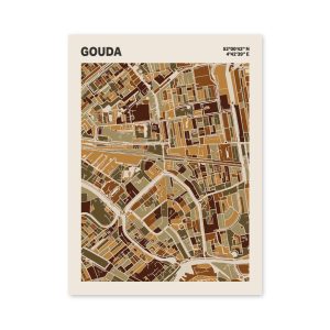 Plattegrond poster Licht Gouda mozaiek stl 03 mockup poster schaduw 06 | Funky Fellow