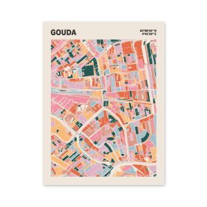 Plattegrond poster Licht Gouda mozaiek stl 04 mockup poster schaduw 06 | Funky Fellow