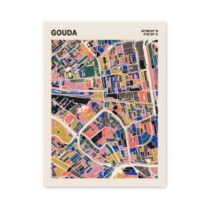 Plattegrond poster Licht Gouda mozaiek stl 05 mockup poster schaduw 06 | Funky Fellow