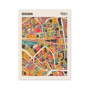 Plattegrond poster Licht Gouda mozaiek stl 07 mockup poster schaduw 06 | Funky Fellow