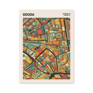 Plattegrond poster Licht Gouda mozaiek stl 08 mockup poster schaduw 06 | Funky Fellow