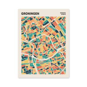 Plattegrond poster Licht Groningen mozaiek stl 01 3 | Funky Fellow