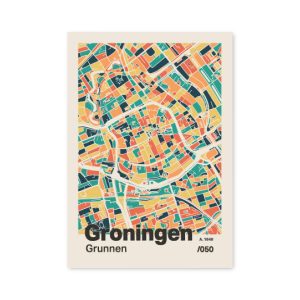 Plattegrond poster Licht Groningen mozaiek stl 01 7 | Funky Fellow