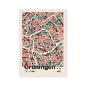 Plattegrond poster Licht Groningen mozaiek stl 02 7 | Funky Fellow