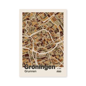 Plattegrond poster Licht Groningen mozaiek stl 03 7 | Funky Fellow