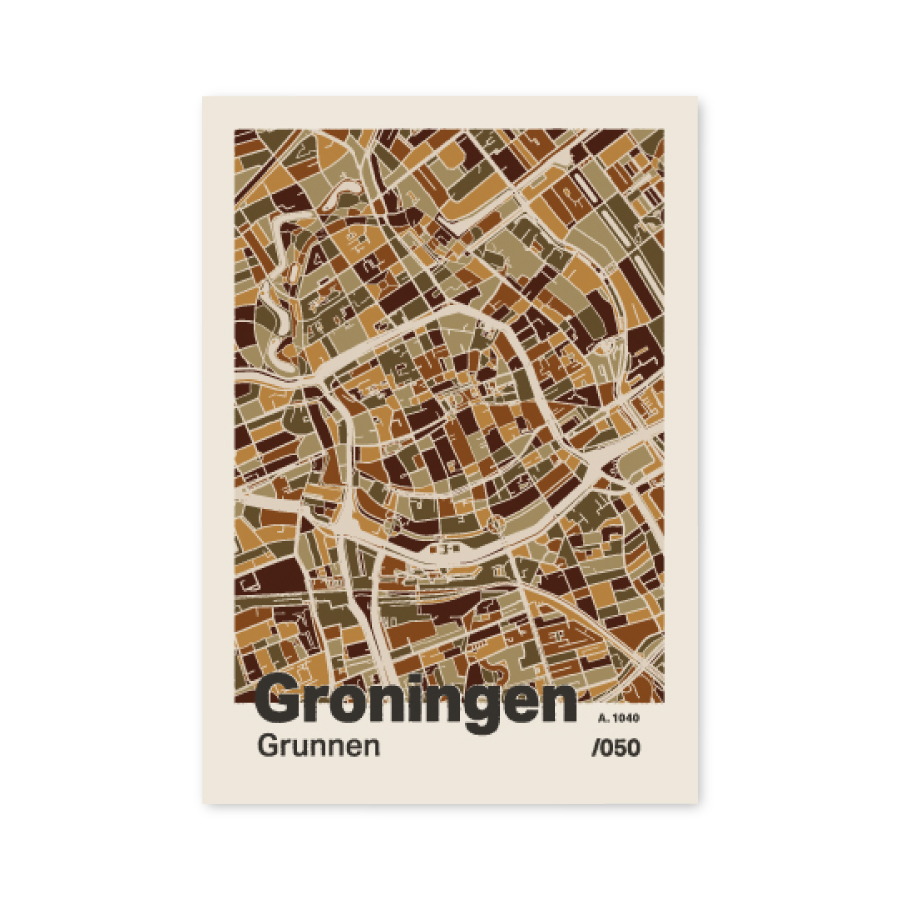 Plattegrond poster Licht Groningen mozaiek stl 03 7 | Funky Fellow