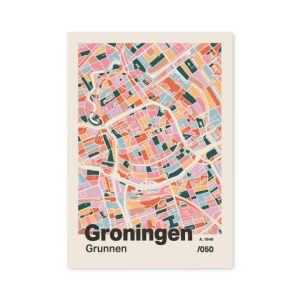 Plattegrond poster Licht Groningen mozaiek stl 04 7 | Funky Fellow