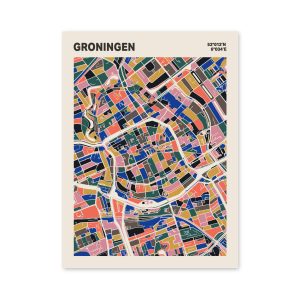 Plattegrond poster Licht Groningen mozaiek stl 05 4 | Funky Fellow