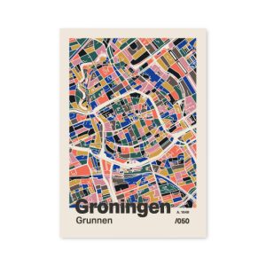 Plattegrond poster Licht Groningen mozaiek stl 05 7 | Funky Fellow