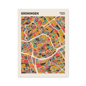 Plattegrond poster Licht Groningen mozaiek stl 07 3 | Funky Fellow