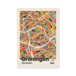 Plattegrond poster Licht Groningen mozaiek stl 07 7 | Funky Fellow