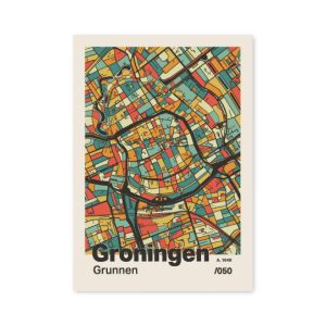 Plattegrond poster Licht Groningen mozaiek stl 08 7 | Funky Fellow