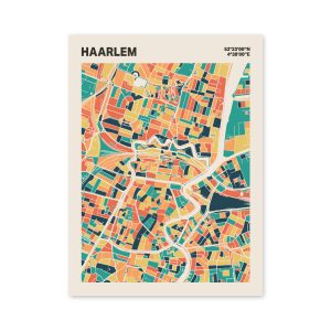 Plattegrond poster Licht Haarlem mozaiek stl 01 mockup poster schaduw 06 | Funky Fellow