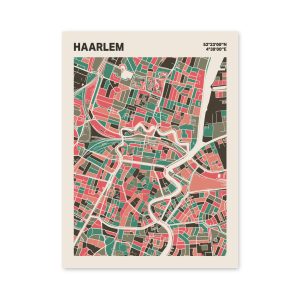 Plattegrond poster Licht Haarlem mozaiek stl 02 mockup poster schaduw 06 | Funky Fellow