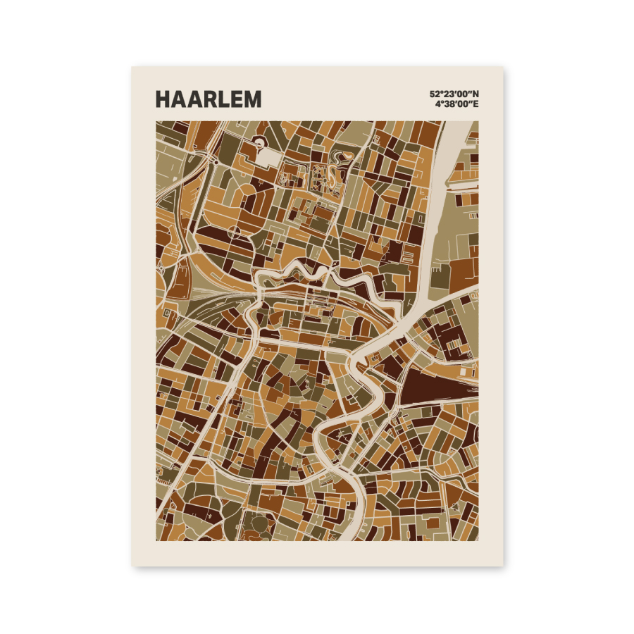Plattegrond poster Licht Haarlem mozaiek stl 03 mockup poster schaduw 06 | Funky Fellow
