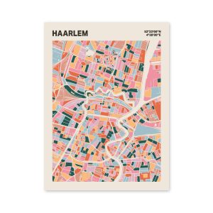 Plattegrond poster Licht Haarlem mozaiek stl 04 mockup poster schaduw 06 | Funky Fellow