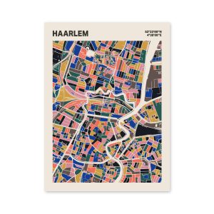 Plattegrond poster Licht Haarlem mozaiek stl 05 mockup poster schaduw 06 | Funky Fellow