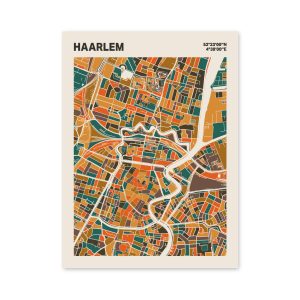 Plattegrond poster Licht Haarlem mozaiek stl 06 mockup poster schaduw 06 | Funky Fellow