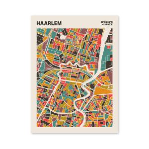 Plattegrond poster Licht Haarlem mozaiek stl 07 mockup poster schaduw 06 | Funky Fellow