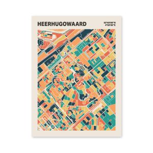 Plattegrond poster Licht Heerhugowaard mozaiek stl 01 mockup poster schaduw 06 | Funky Fellow