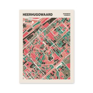Plattegrond poster Licht Heerhugowaard mozaiek stl 02 mockup poster schaduw 06 | Funky Fellow